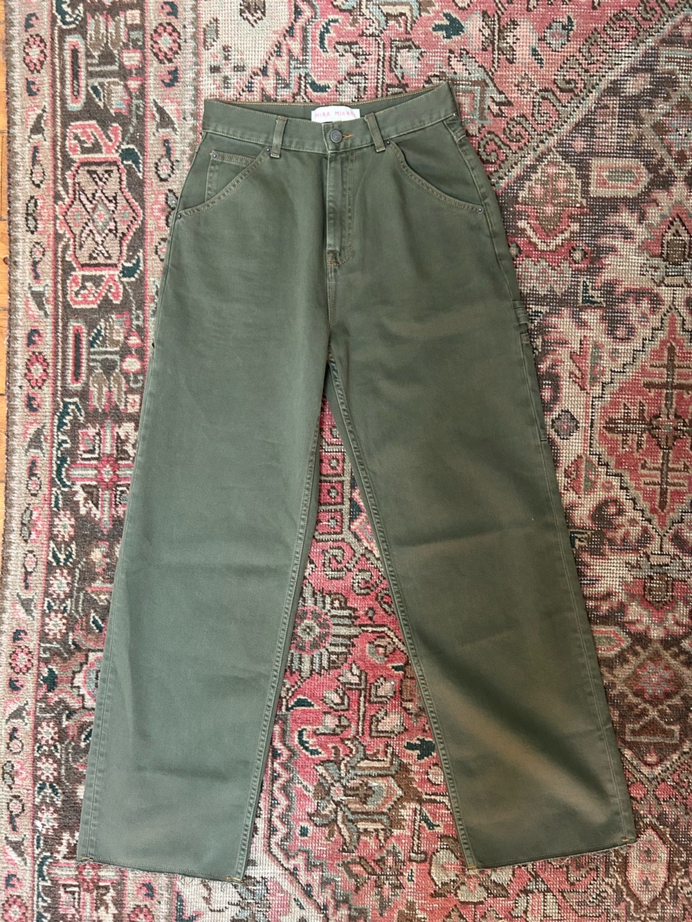 Mira Mikati Olive Green Relaxed Carpenter Jean